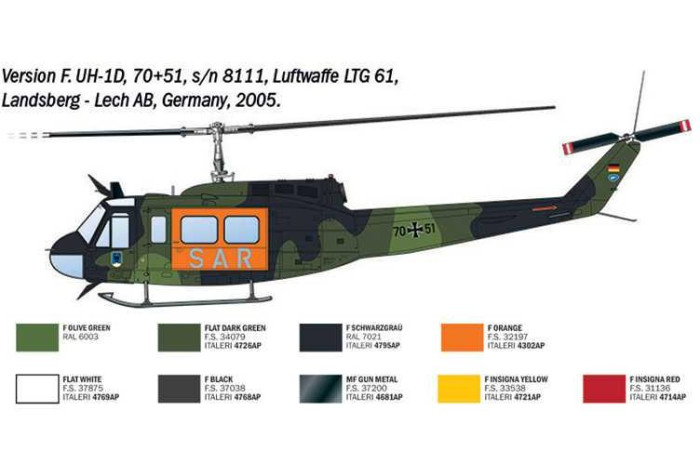 Model Kit vrtulník 2845 - AB.205 / UH-1D "SAR" (1:48)