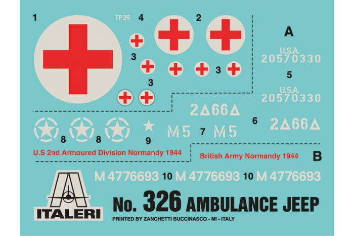Model Kit military 0326 - 1/4 TON. 4x4 AMBULANCE JEEP (1:35)