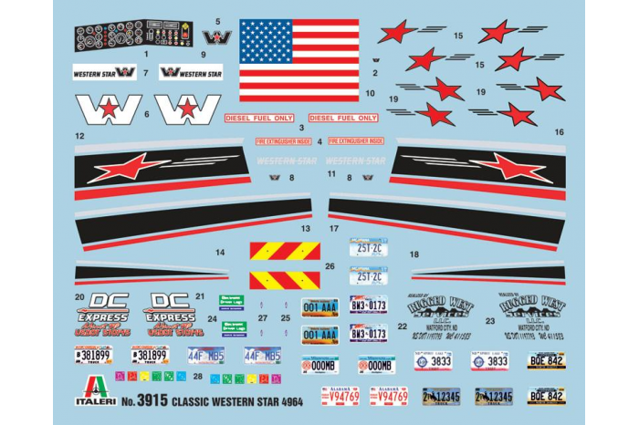 Model Kit truck 3915 - CLASSIC WESTERN STAR (1:24)