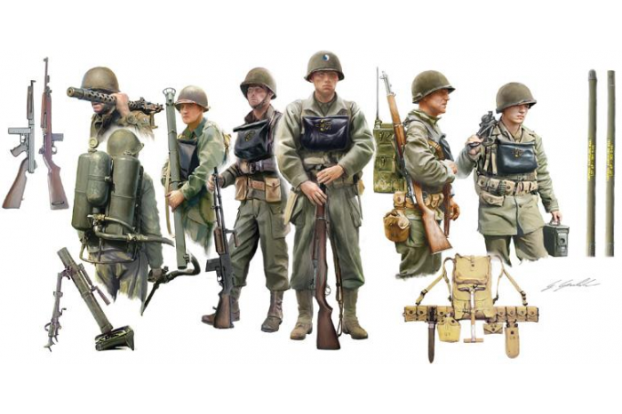Model Kit figurky 6522 - U.S. INFANTRY ON BOARD (1:35)