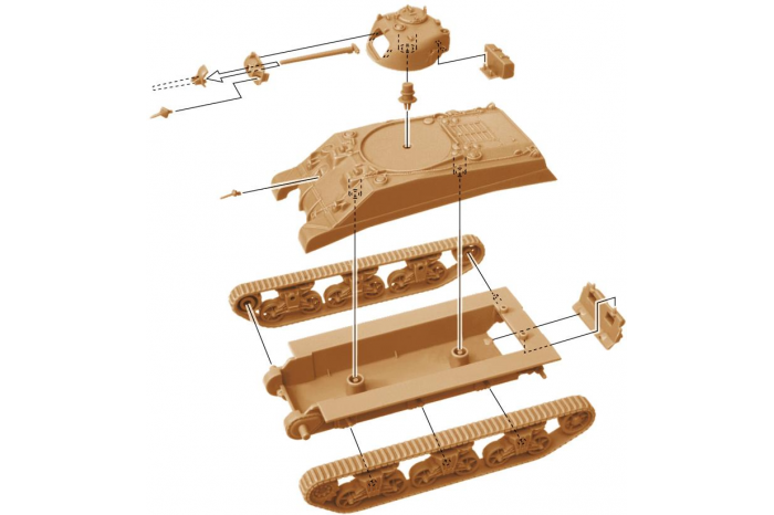 Fast Assembly tanky 7511 - M4A2 SHERMAN III (1:72)