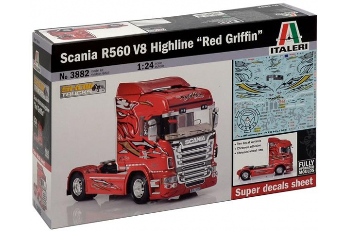 Model Kit truck 3882 - SCANIA R560 V8 HIGHLINE "RED GRIFFIN" (1:24)