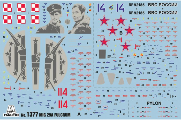 Model Kit letadlo 1377 - MIG29 "FULCRUM" (1:72)