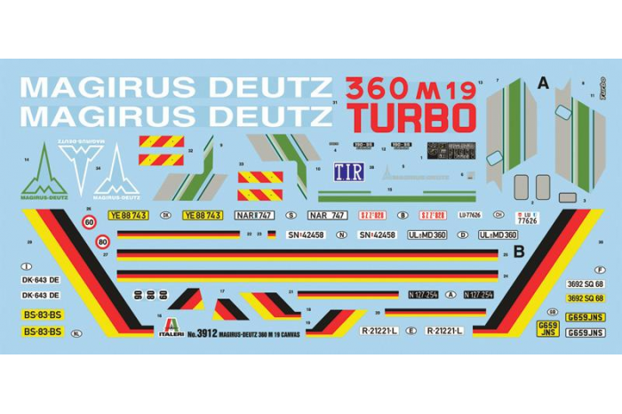Model Kit auto 3912 - MAGIRUS DEUTZ 360M19 CANVAS (1:24)