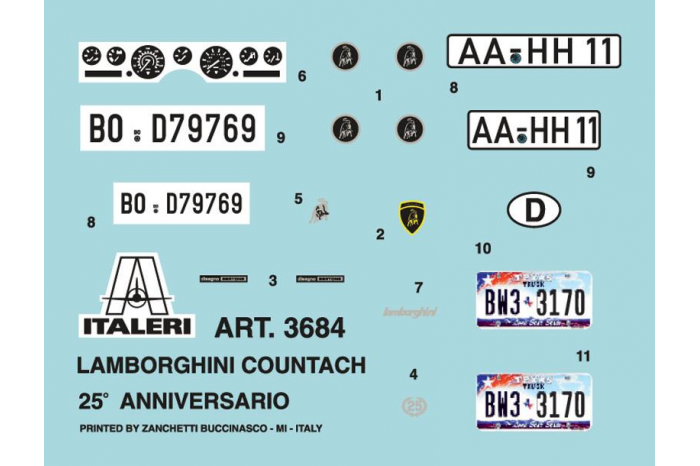 Model Kit auto 3684 - LAMBORGHINI COUNTACH 25th Anniversary (1:24)