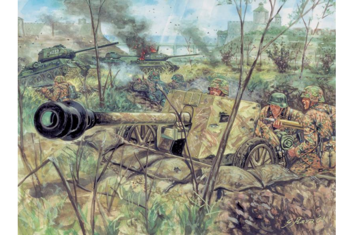 Model Kit figurky 6096 - WWII - GERMAN PAK40 AT GUN & CREW (1:72)