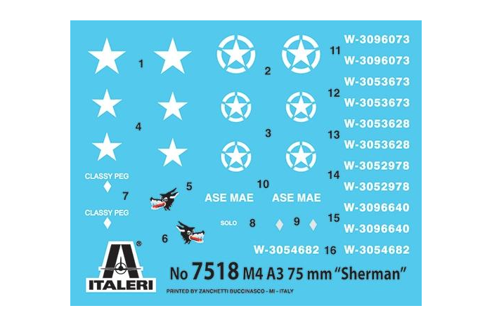 Fast Assembly tanky 7518 - M4A3 75 mm SHERMAN (1:72)