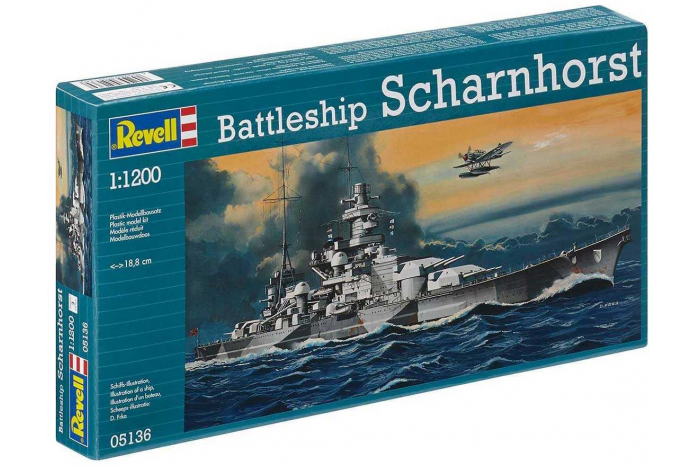 Plastic ModelKit loď 05136 - Battleship Scharnhorst (1:1200)