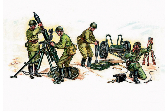 Model Kit figurky 3503 - Soviet 120mm Mortar with crew (re-release) (1:35)
