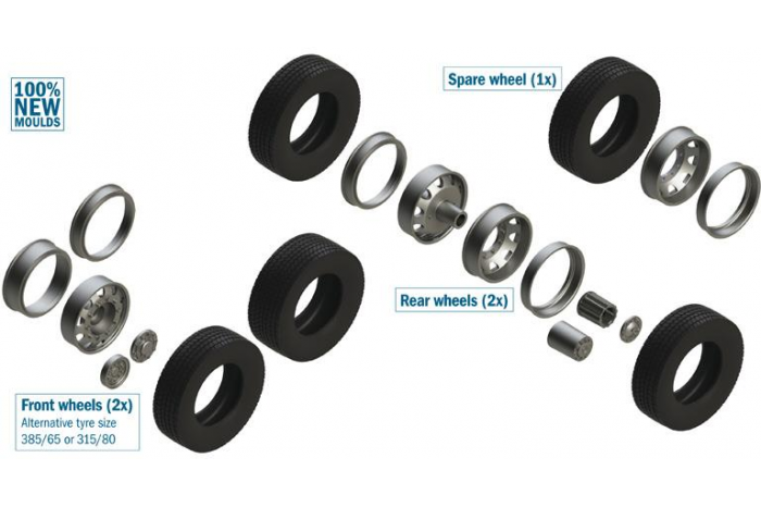 Model Kit doplňky 3909 - EUROPEAN TYRES and RIMS (1:24)