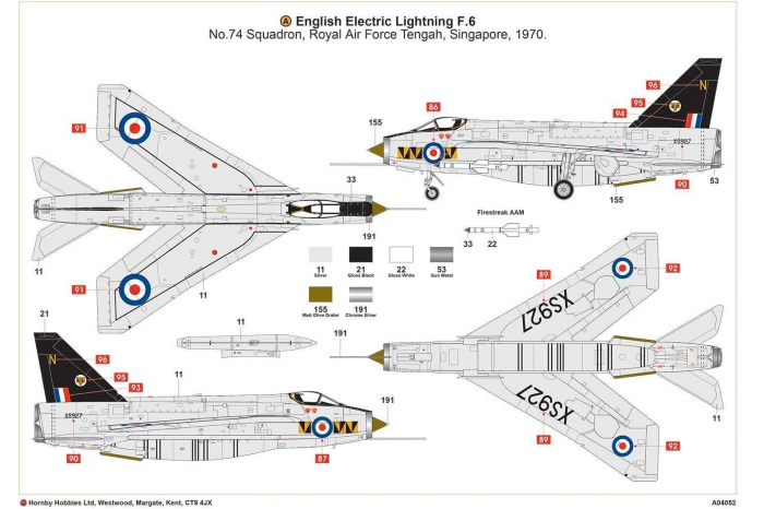 Classic Kit letadlo A05042 - English Electric Lightning F6 (1:72)