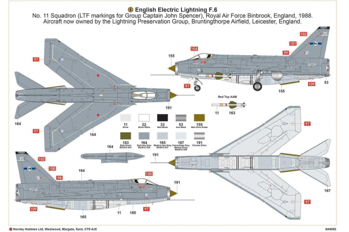 Classic Kit letadlo A05042 - English Electric Lightning F6 (1:72)