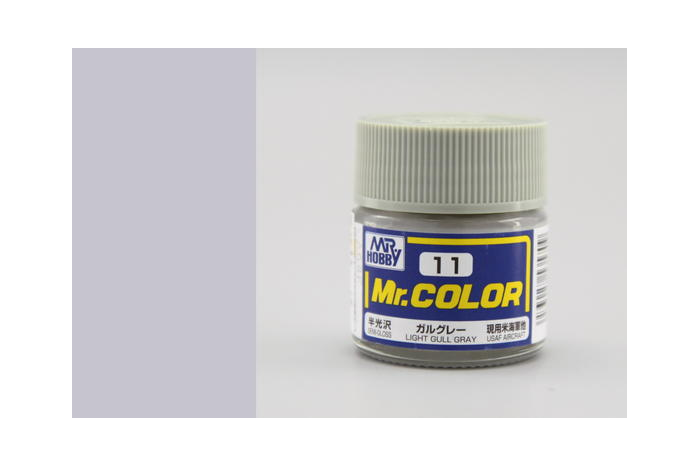 Mr. Color - C011: Racčí šedá pololesklá (Light Gull Gray Semigloss)