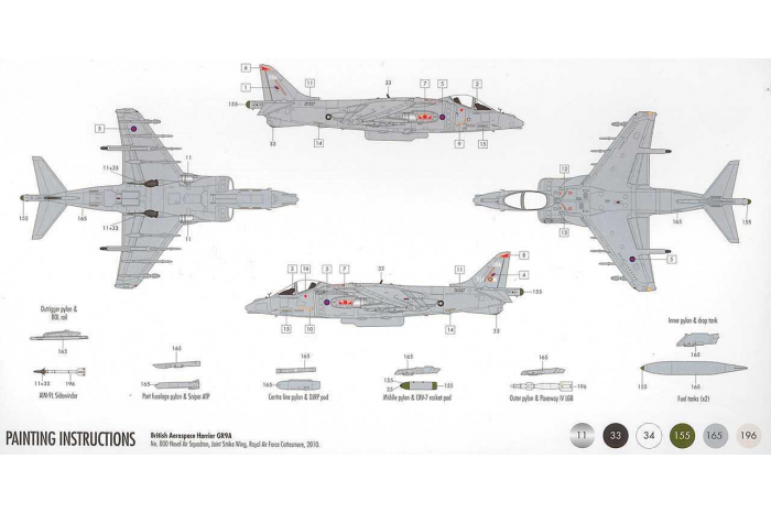 Starter Set letadlo A55300 - Bae Harrier GR9 (1:72)