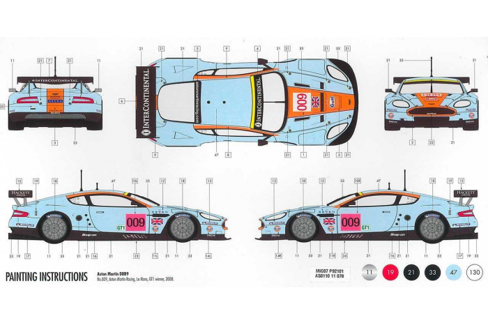 Starter Set auto A50110 - Aston Martin DBR9 Gulf (1:32)