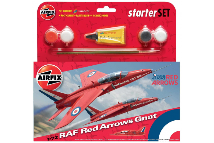 Starter Set letadlo A55105 - Red Arrows Gnat (1:72)